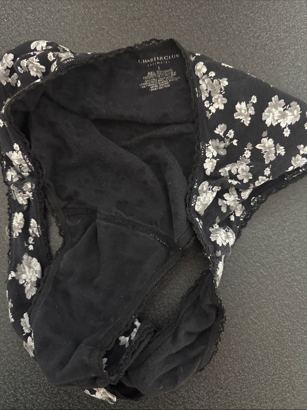 Black Floral Lace Trim Bikini Panty - Women Intimates - Picture 2 of 2